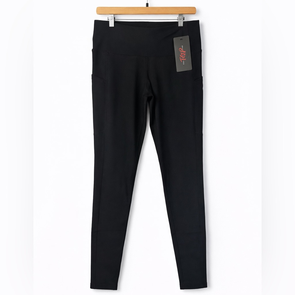 The Gym People Black High‑Waist Performance Leggings / Active Pants — Medium